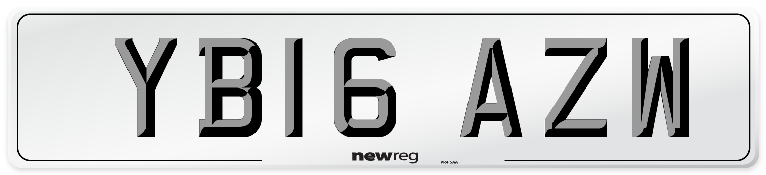 YB16 AZW Number Plate from New Reg